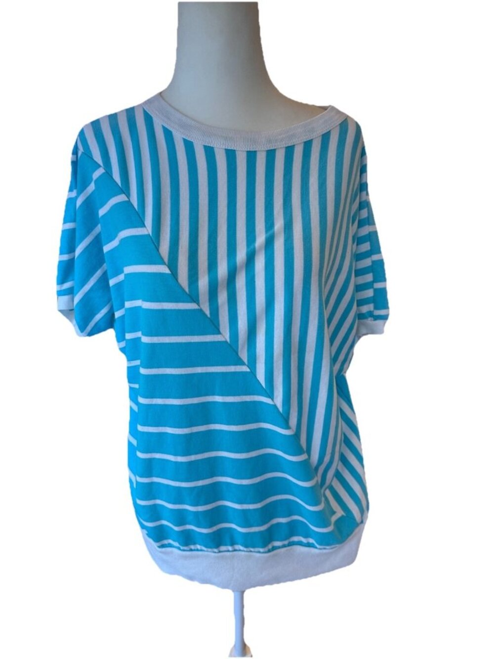 Vintage 1970s DK Gold Donnkenny Blue & White Shirt Women’s , M